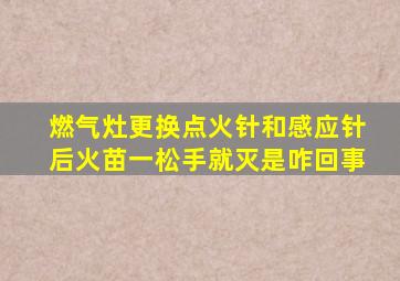 燃气灶更换点火针和感应针后火苗一松手就灭是咋回事